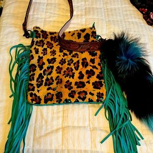 Western purse with fox tail